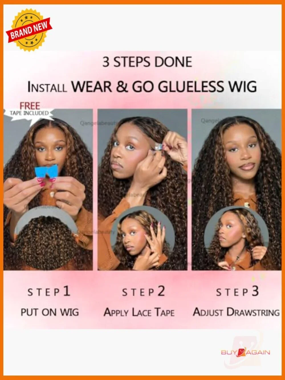 Deep Wave Glueless Wig Human Hair HD Lace Pre Plucked 210% Density Wear and Go